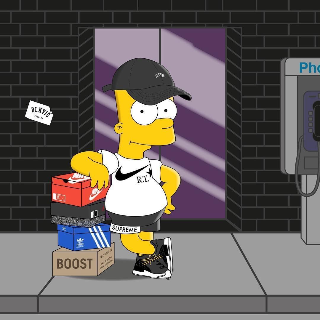 Bart Simpson Supreme hypebeast, 1080x1080 HD, PC Desktop