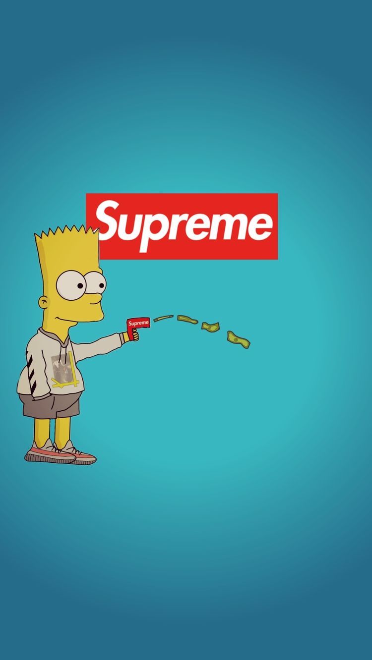 Bart Simpson logo Supreme, New York, 750x1332 Full HD Verticale, iPhone
