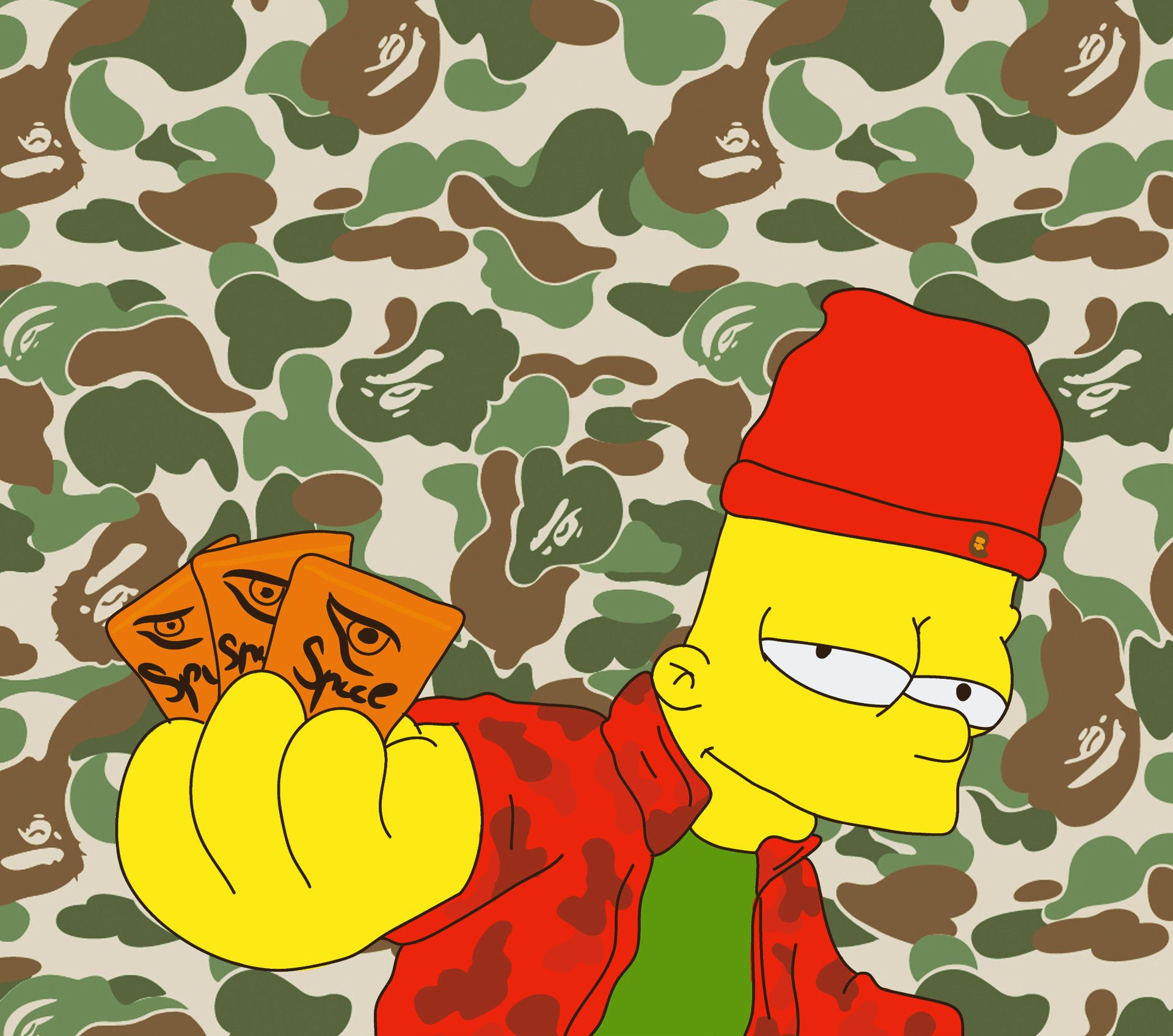 Bart Simpson stile hood camouflage, 1920x1696 WUXGA, Desktop