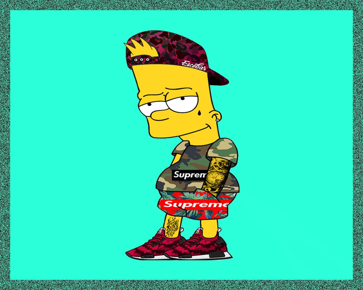 Bart Simpson tatuato hypebeast, 987x1376 Verticale, Telefono