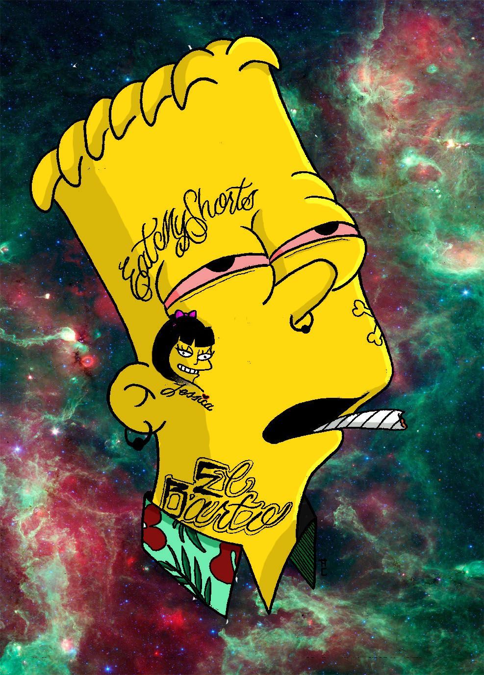 Bart Simpson Supreme spiaggia, 1074x1069 HD, Desktop