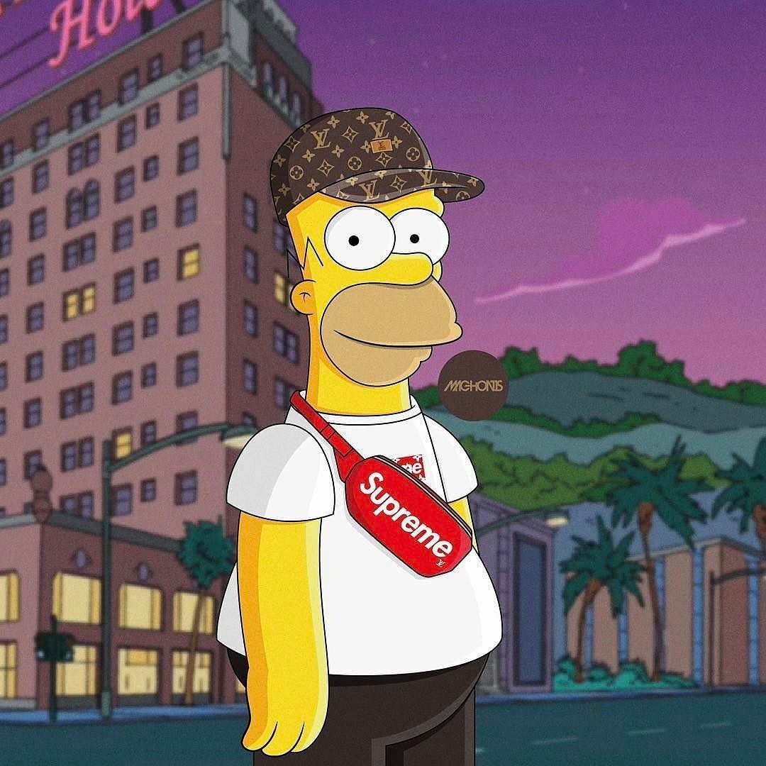 Homer Simpson con marsupio Supreme, 1080x1080 HD, PC Desktop