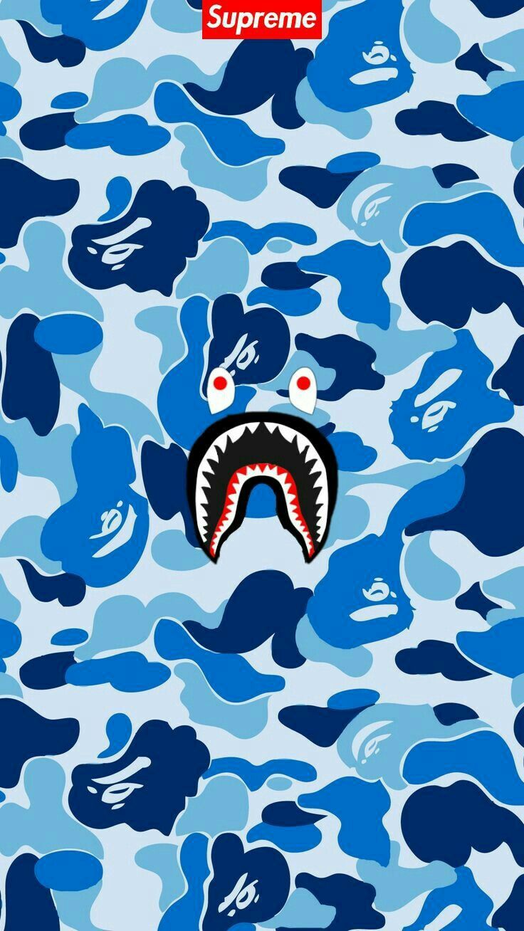 BAPE camo squalo blu, A Bathing Ape, 736x1308 Verticale, Mobile