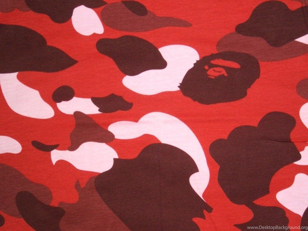 Camo BAPE rosso logo Supreme, 1280x720 HD, PC Desktop