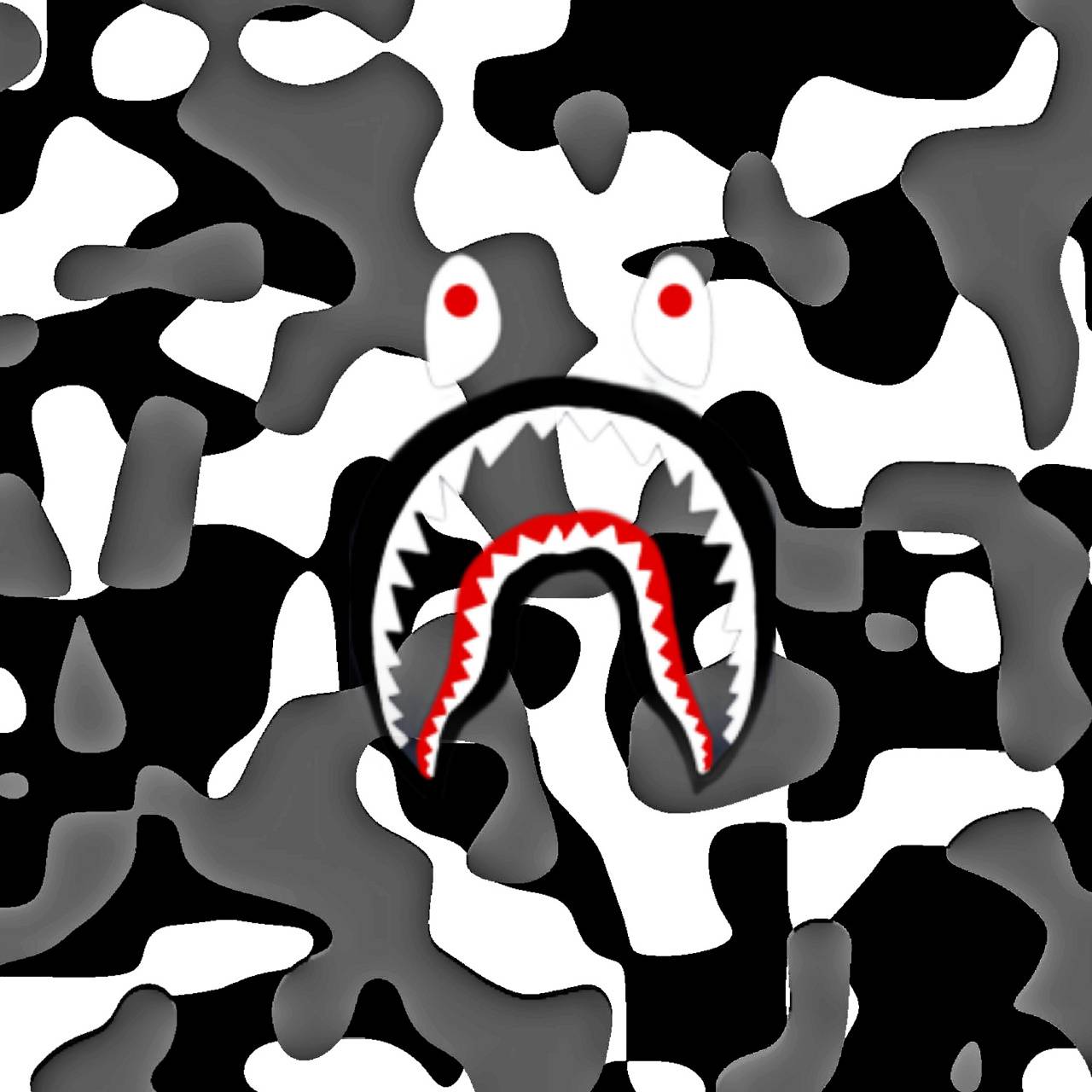 BAPE squalo camouflage bianco, 1280x1280 HD, Desktop