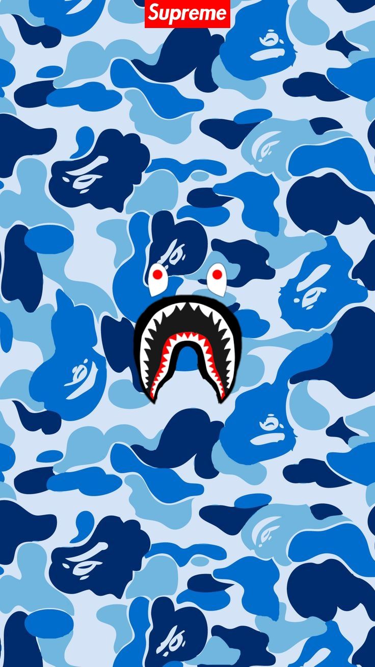 Bape shark camo blu, 736x1308 Full HD Verticale, iPhone Pro Max
