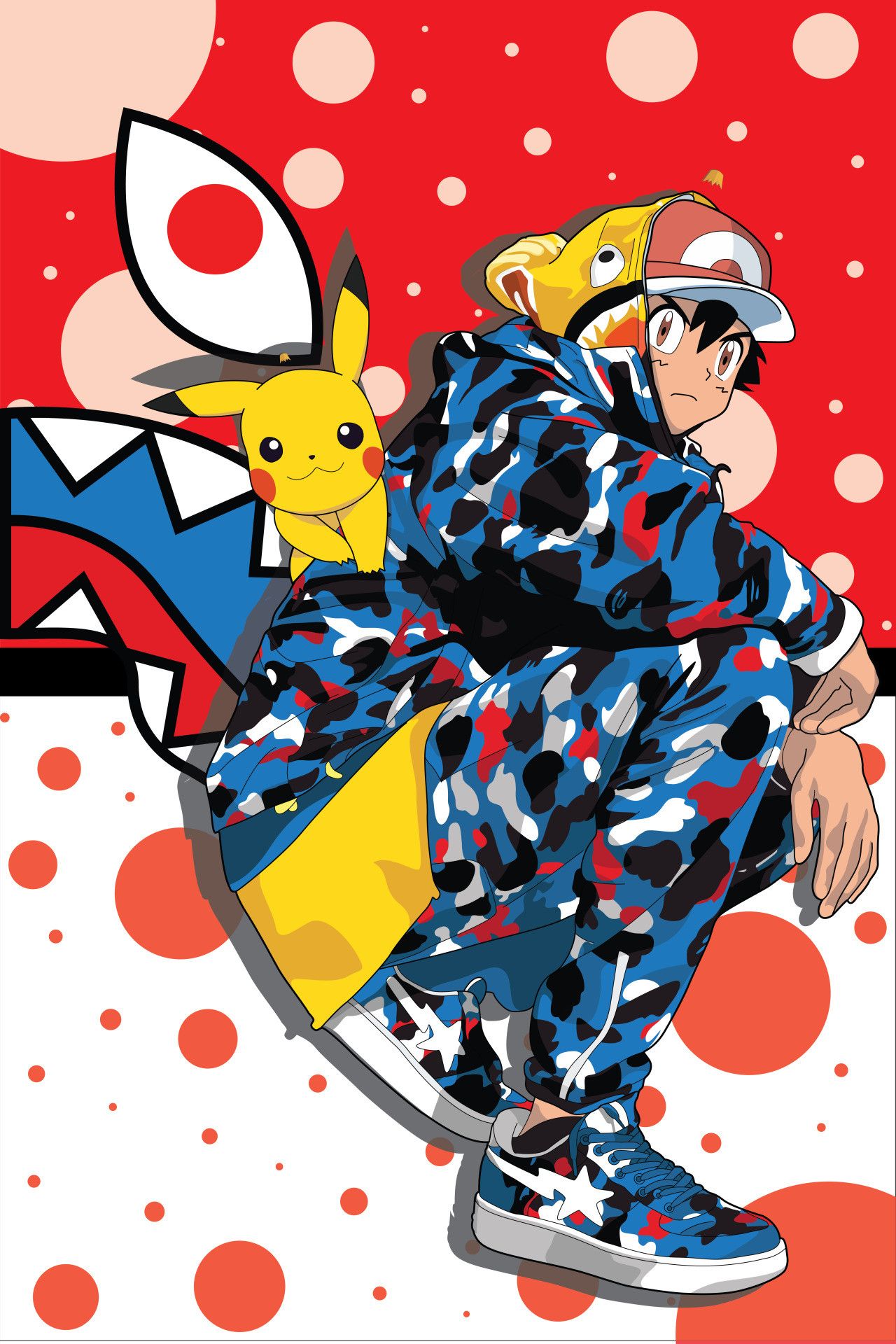 BAPE camo squalo nero, 750x1334 Full HD Verticale, Smartphone