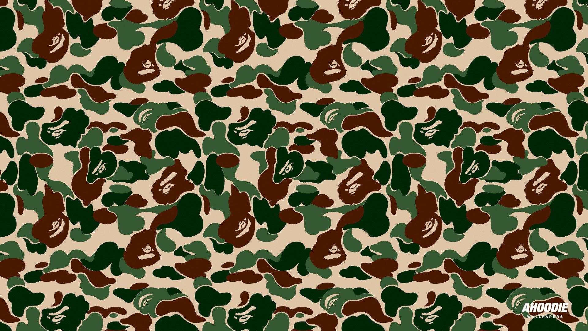 Camouflage BAPE verde militare, 1360x768 HD, Desktop