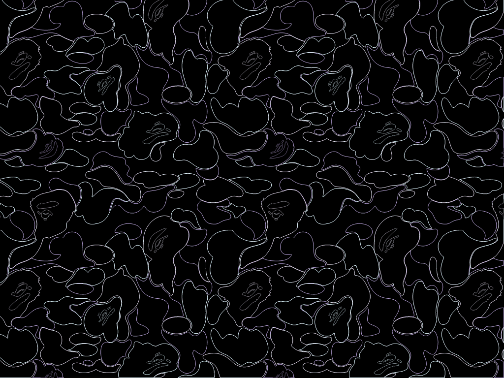 Camouflage BAPE nero, 1024x768 HD, Desktop