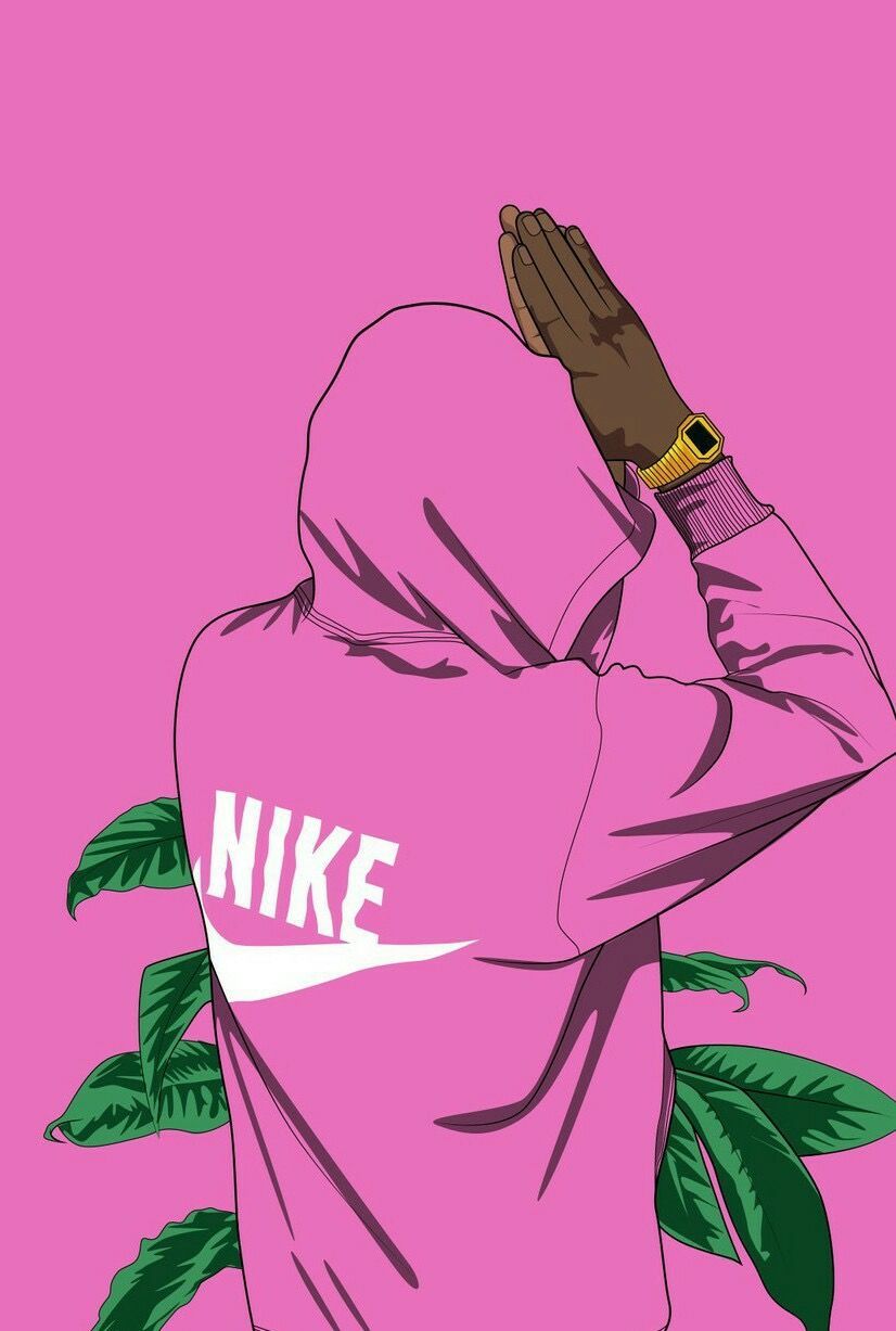 Personaggio con felpa Nike rosa, abbigliamento sportivo, 826x1227 Verticale, Telefono
