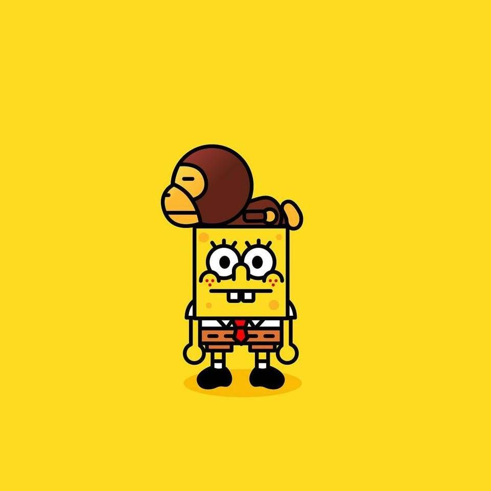 Spongebob con cappuccio scimmia Bape, 961x961 HD, PC
