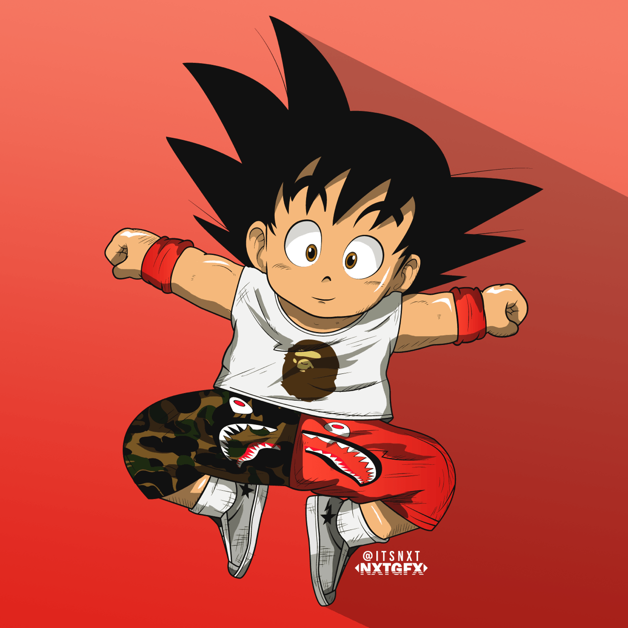 Goku bambino skateboard BAPE, Dragon Ball, 1280x1280 HD, Desktop