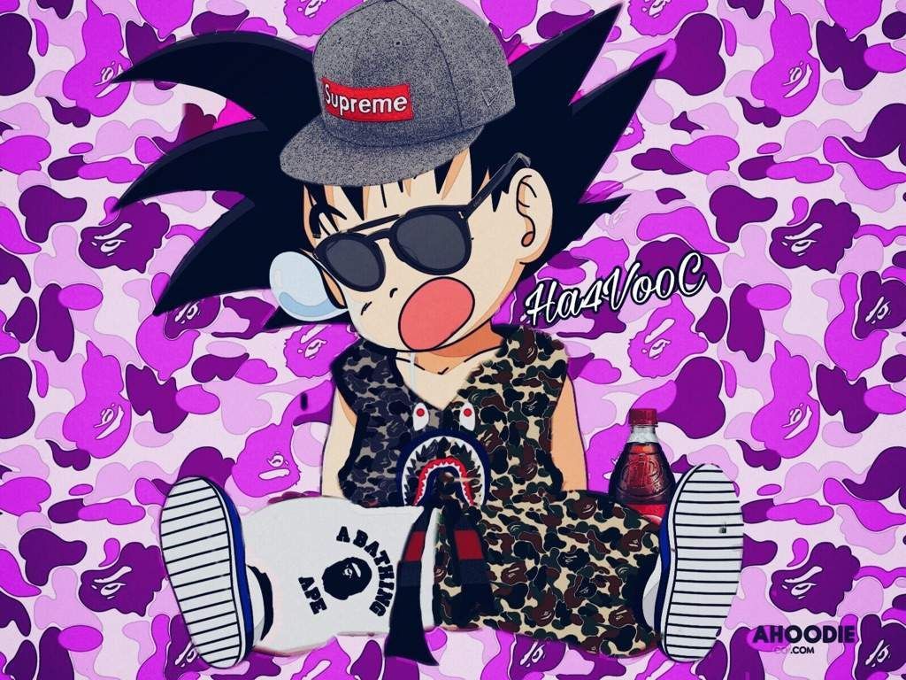 Kid Goku Bape Supreme style, streetwear, 1024x768 HD, Desktop