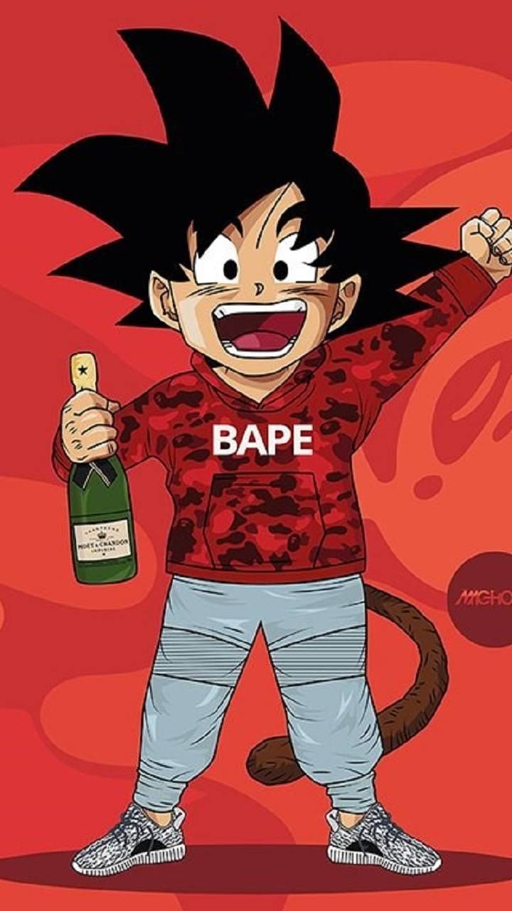 Goku con maglia BAPE, Saiyan, 720x1280 Full HD Verticale, Smartphone