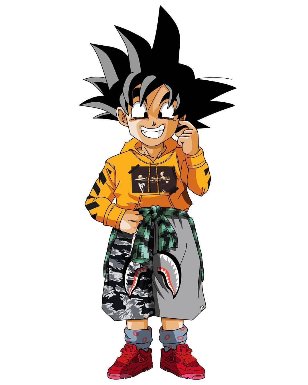 Goku bambino stile BAPE, A Bathing Ape, 1080x1351 Full HD Verticale, Smartphone