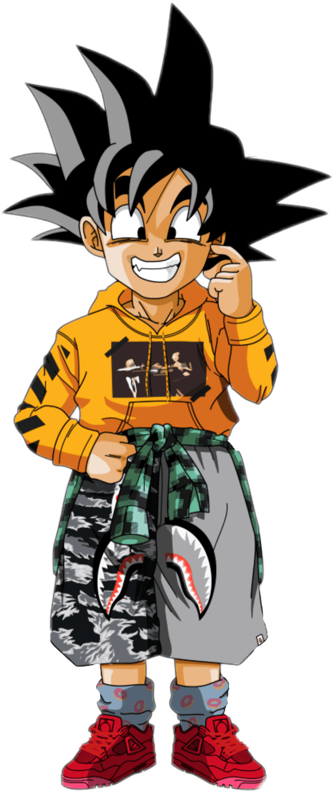 Goku BAPE streetwear Dragon Ball, A Bathing Ape, 665x1574 Verticale, Telefono