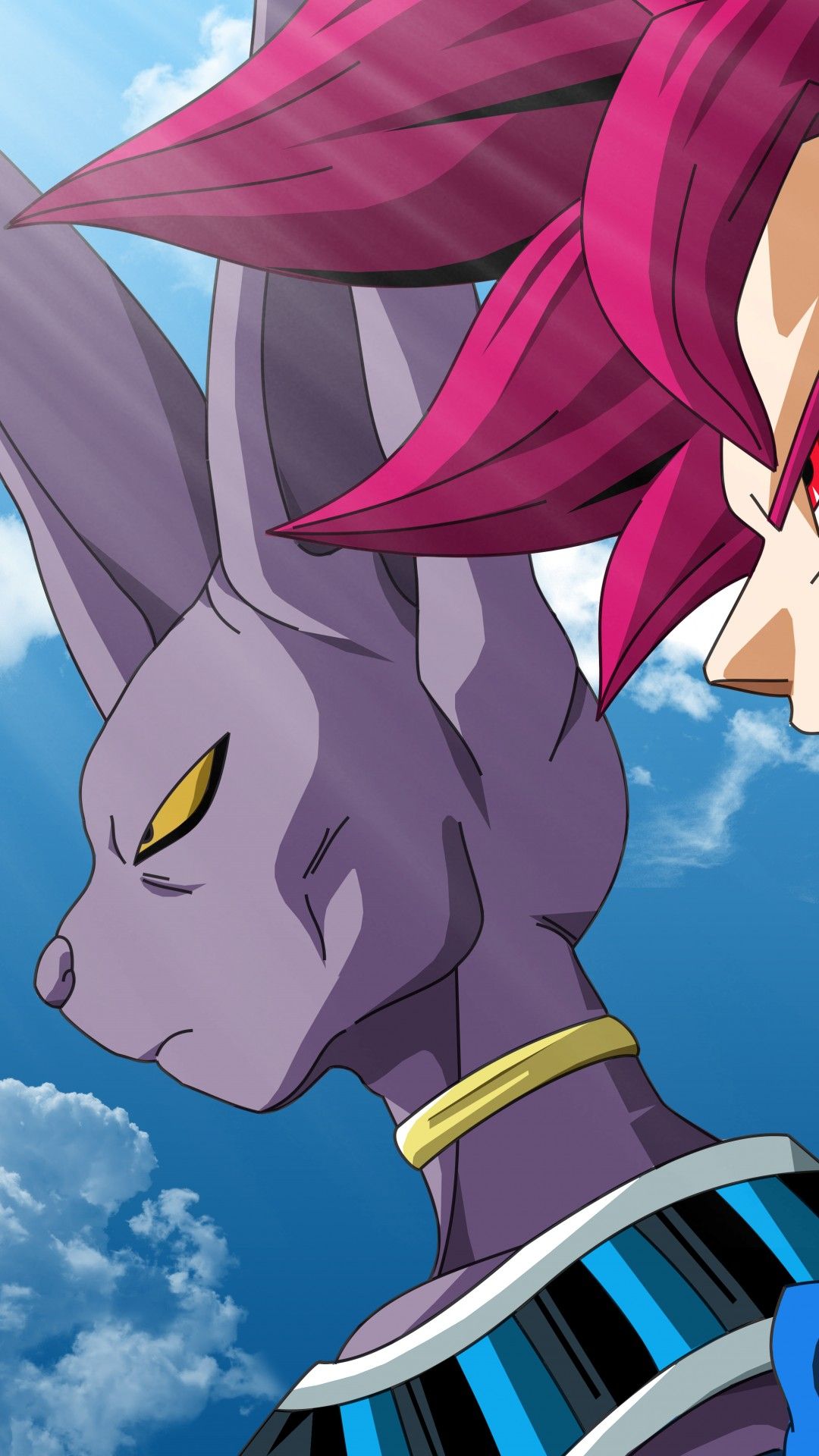 Beerus e Goku Super Saiyan, 1080x1920 Verticale, Mobile