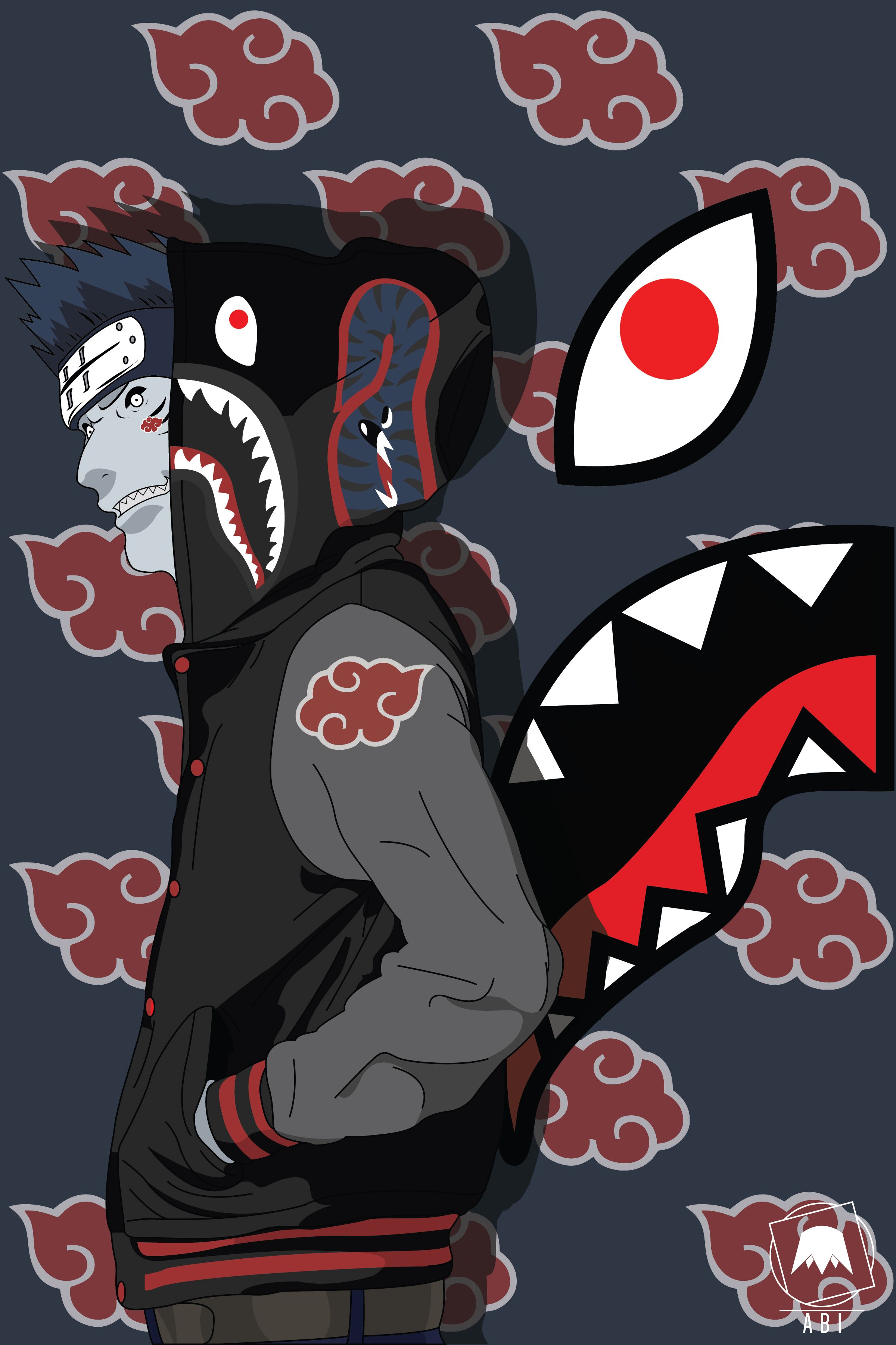 Kakashi Akatsuki BAPE Shark hoodie, streetwear giapponese, 2400x3602 Full HD Verticale, iPhone