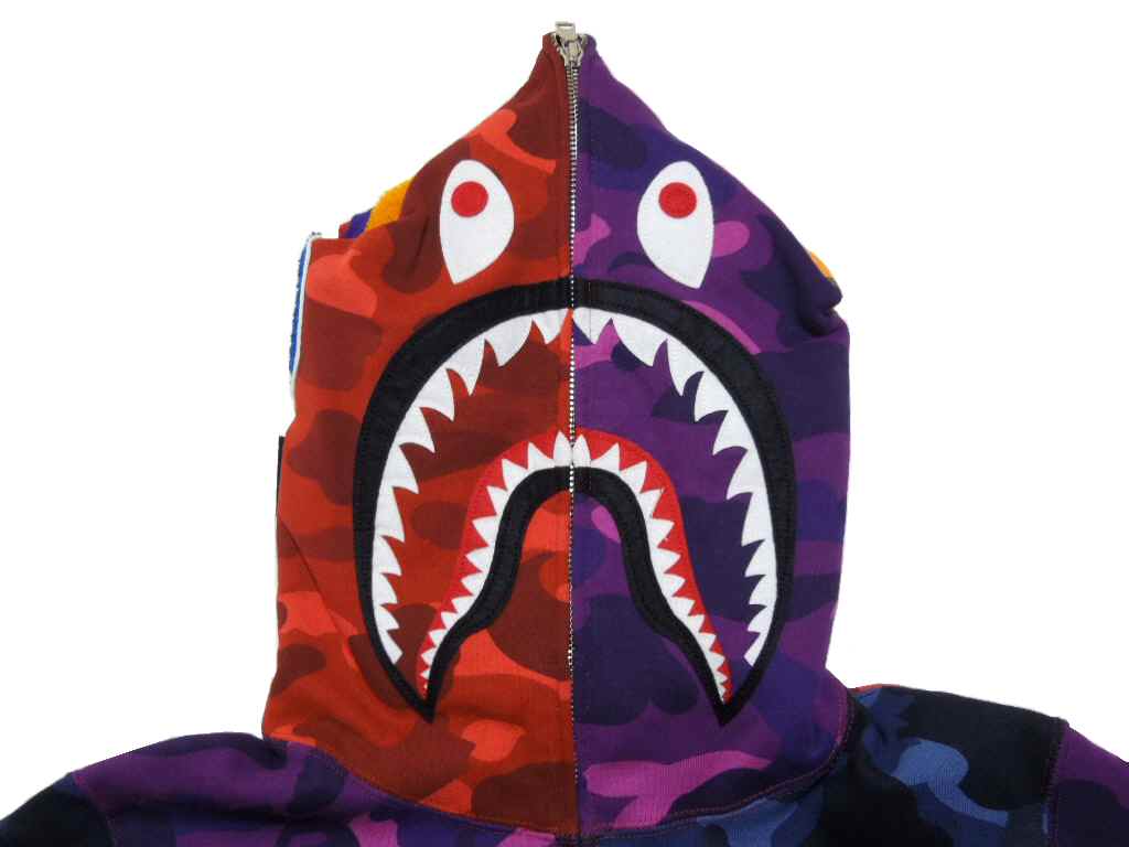 BAPE Shark cappuccio viola, streetwear giapponese, 1024x768 HD, Laptop