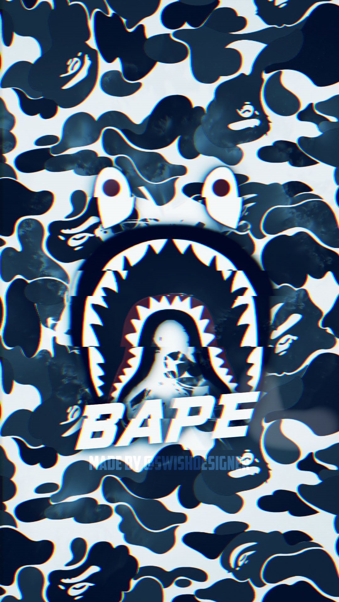 Felpa BAPE squalo camo rosso, 750x1334 Full HD Verticale, iPhone