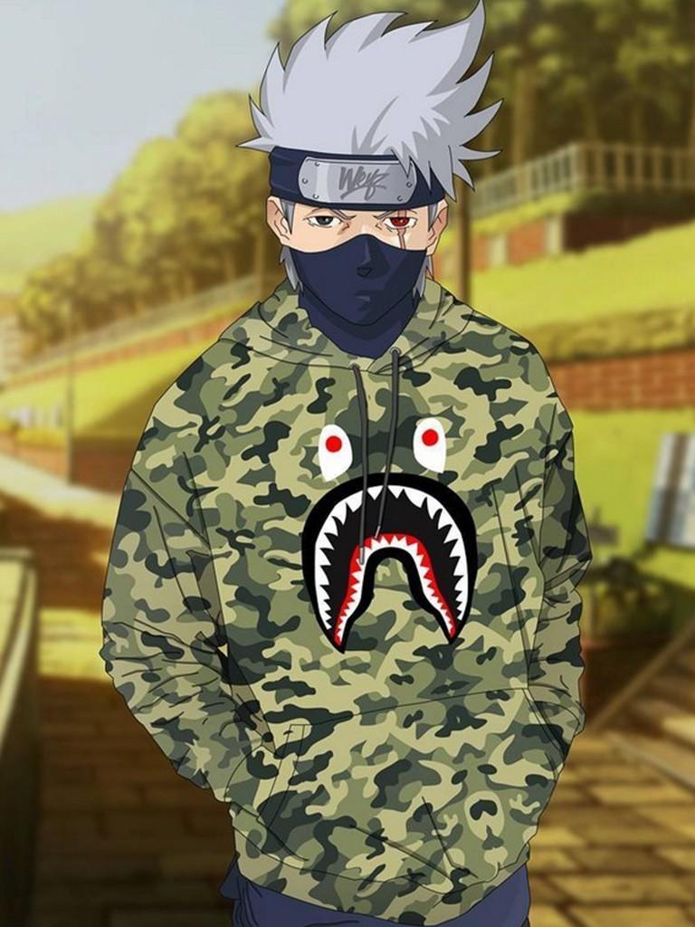 Squalo BAPE camouflage blu, 1080x1920 Verticale, Mobile