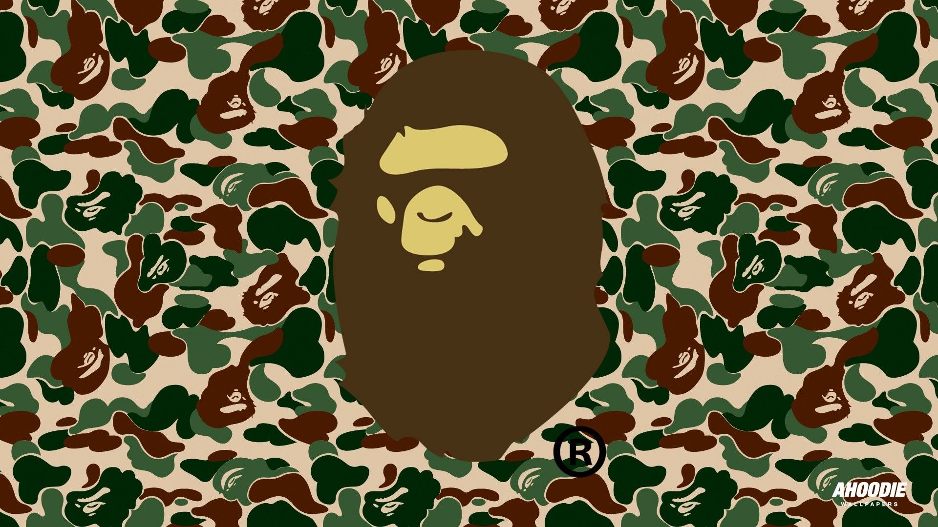 Testa scimmia BAPE camouflage, A Bathing Ape, 1920x1080 Full HD, Desktop