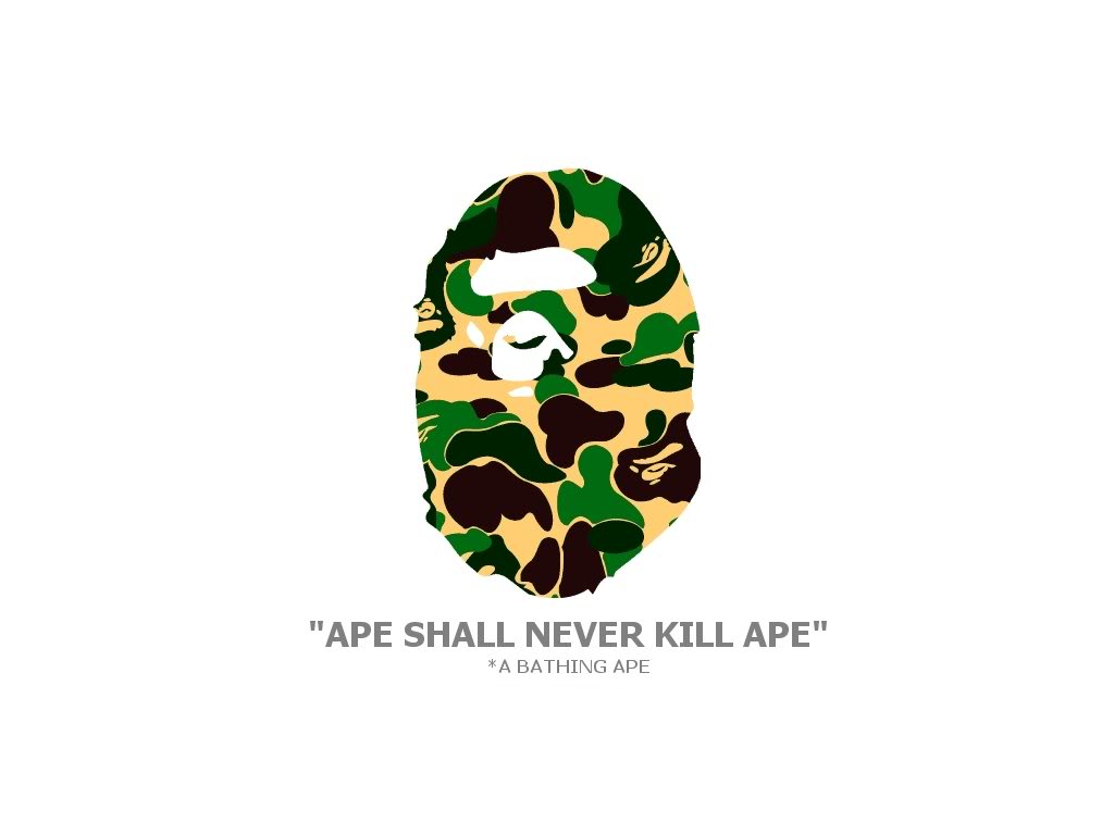 Logo Bape testa scimmia camo, 1024x768 HD, PC