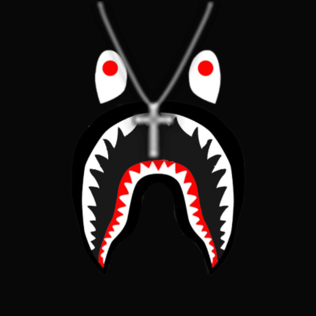 Logo squalo BAPE nero, 1080x1080 HD, PC Desktop
