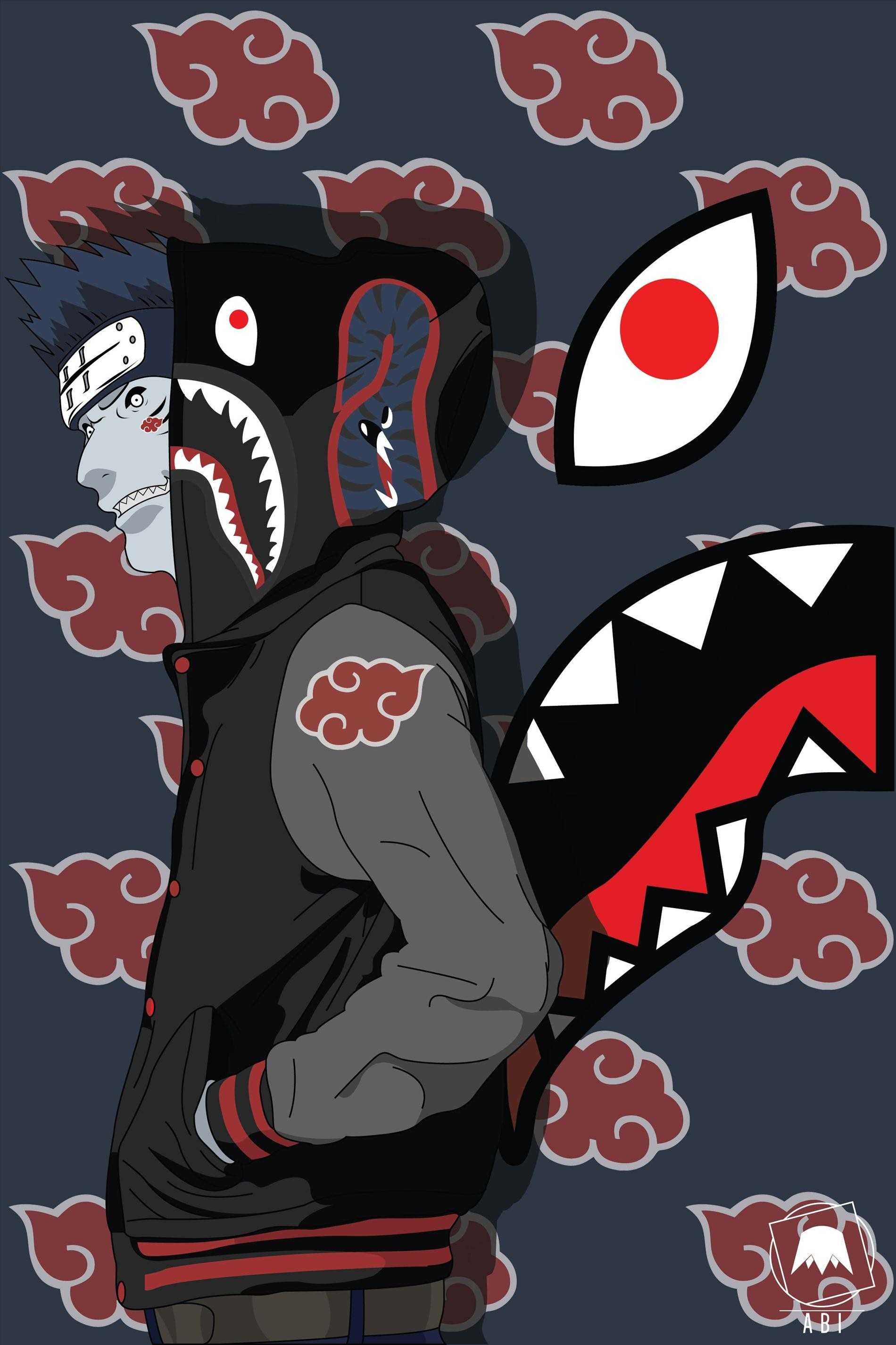 Naruto Akatsuki BAPE shark hoodie, A Bathing Ape, 1900x2851 Verticale, Telefono