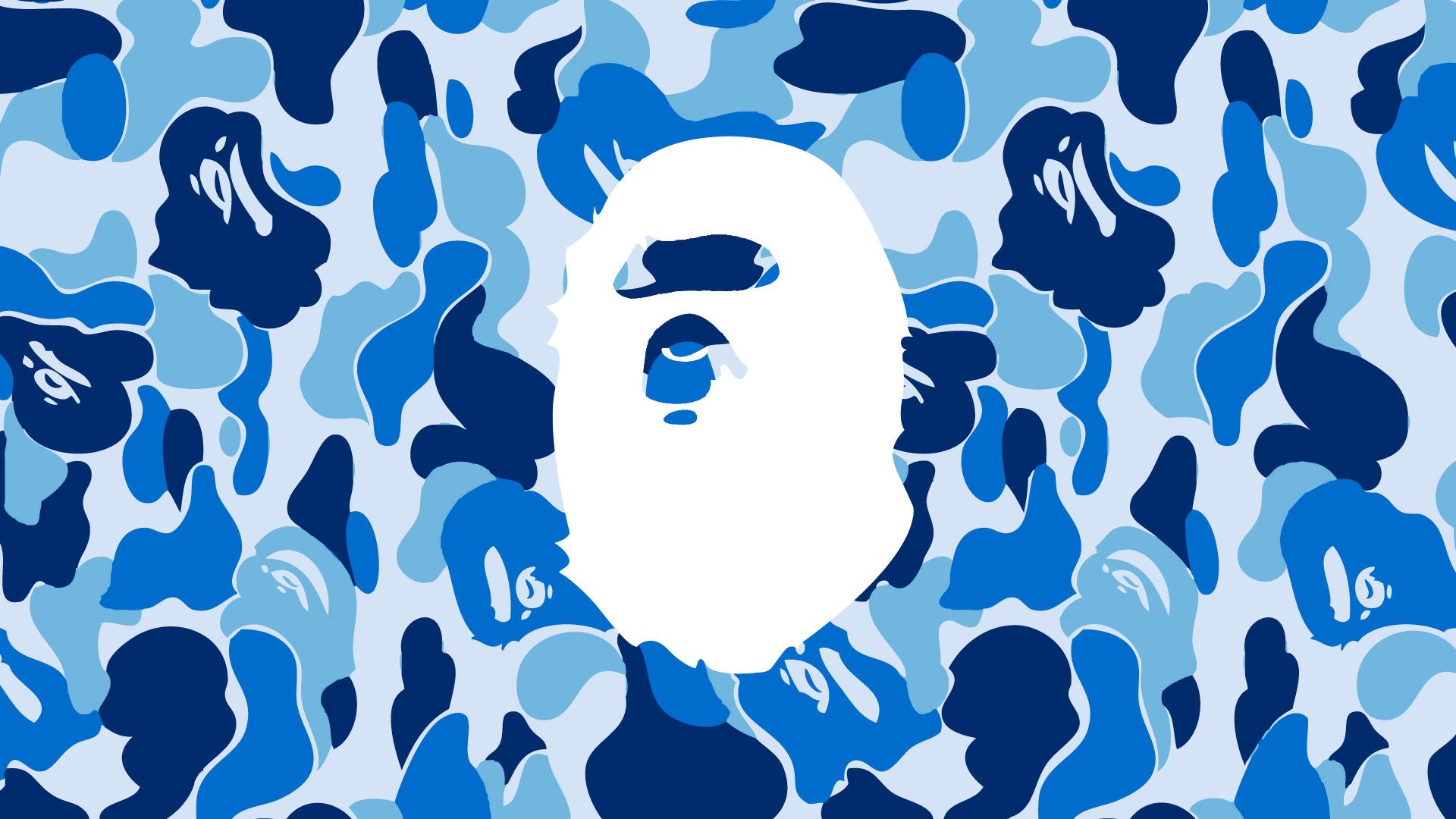Logo BAPE camouflage blu, streetwear giapponese, 1920x1080 Full HD 1080p, Laptop