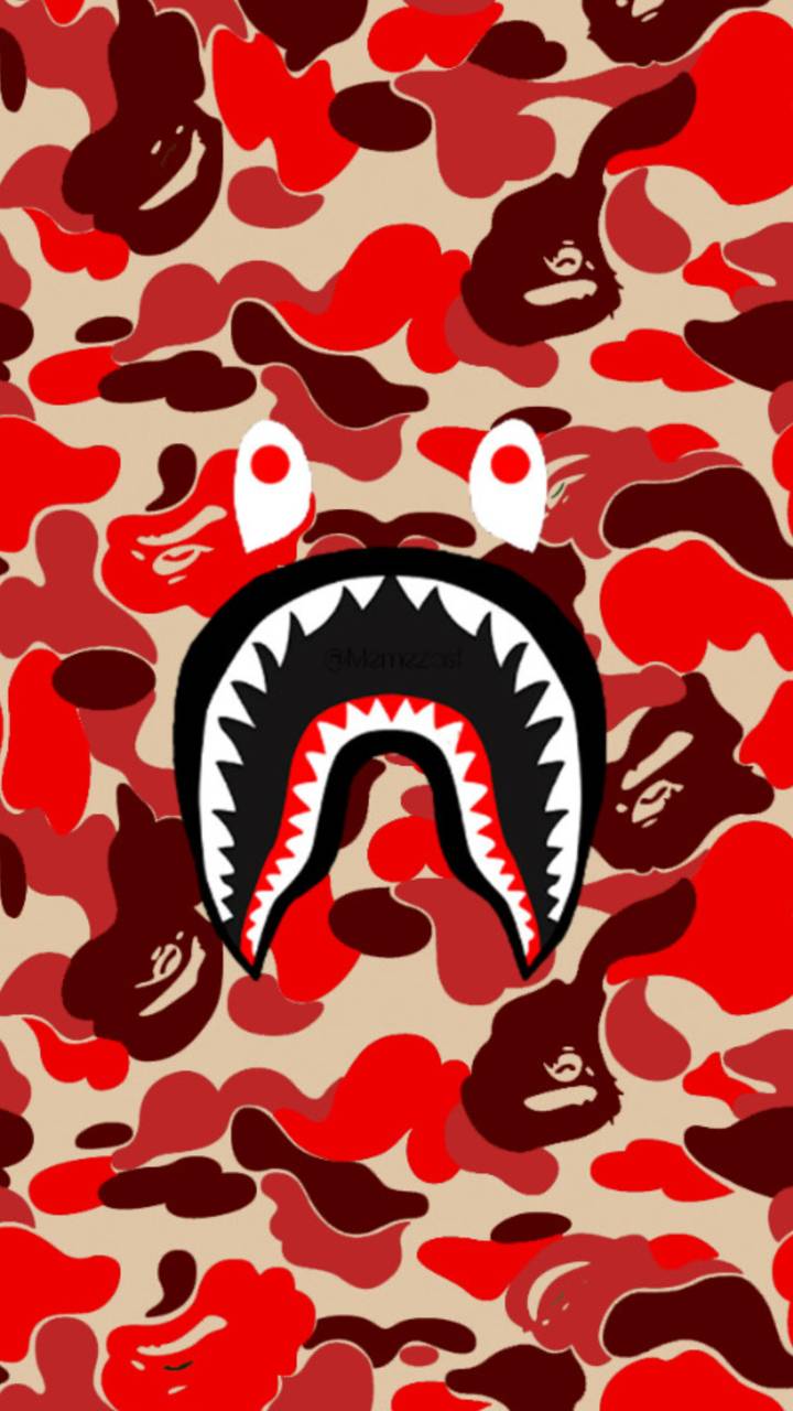 BAPE Shark camo rosso, 720x1280 Full HD Verticale, Google Pixel