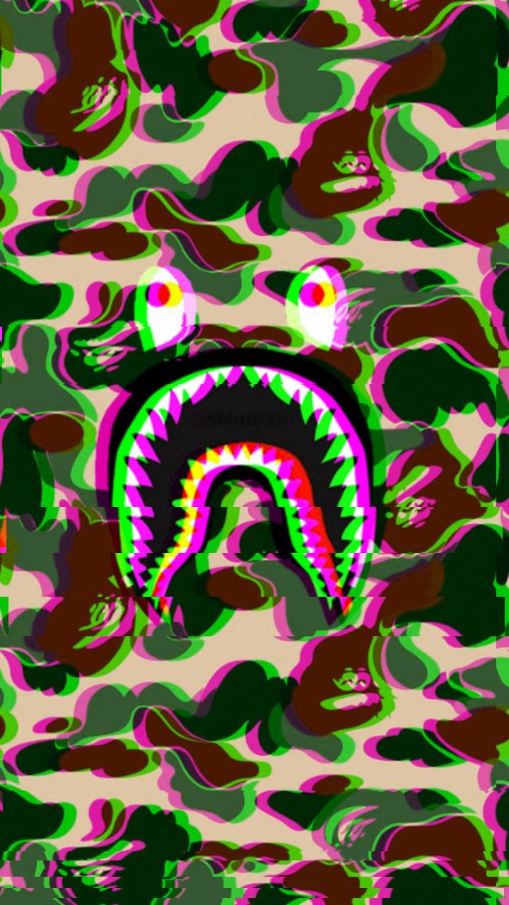 BAPE Shark camo blu viola, 3508x2480 2K+, PC
