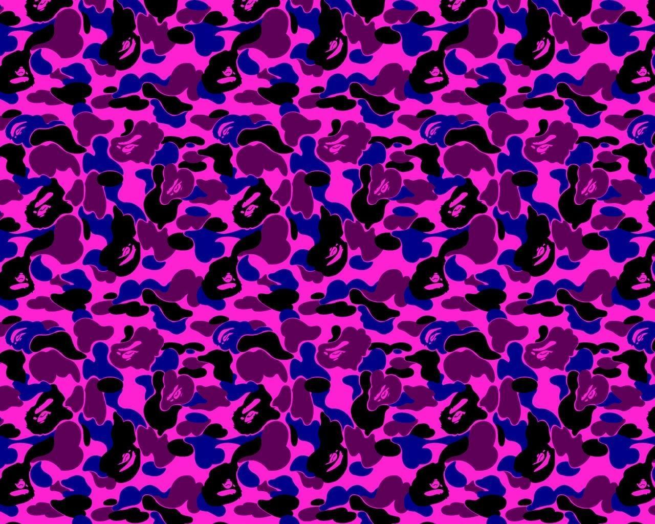 Camouflage BAPE viola rosa, 1280x1024 720p, Laptop
