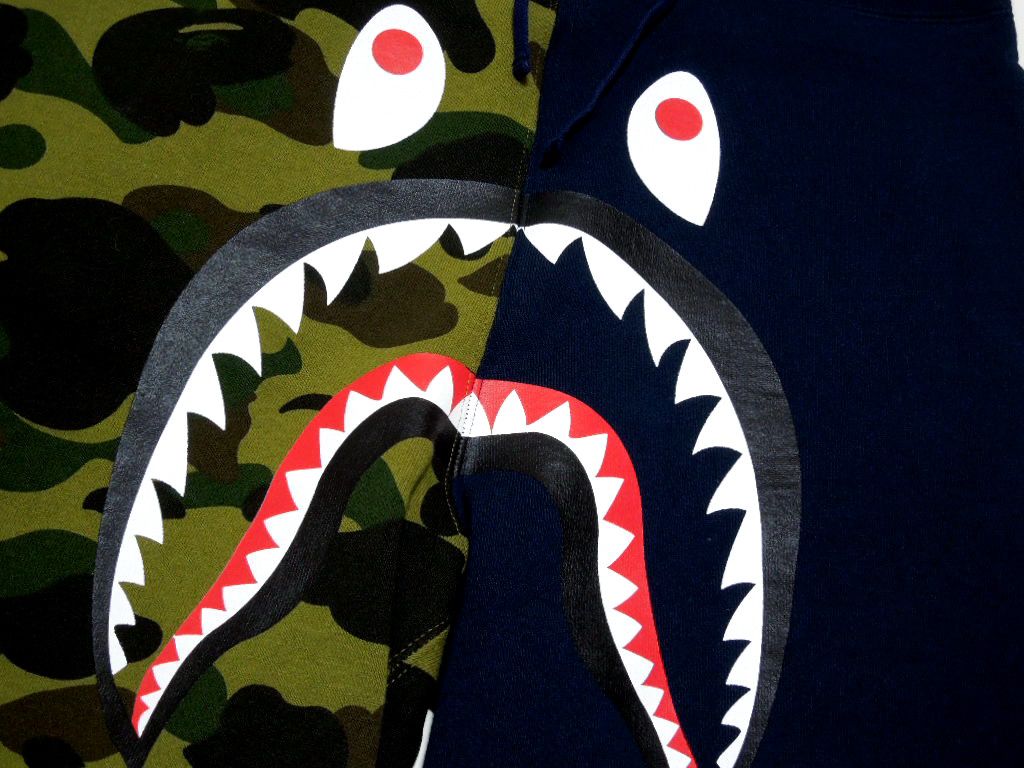 BAPE Shark camo blu, 1024x768 HD, Desktop
