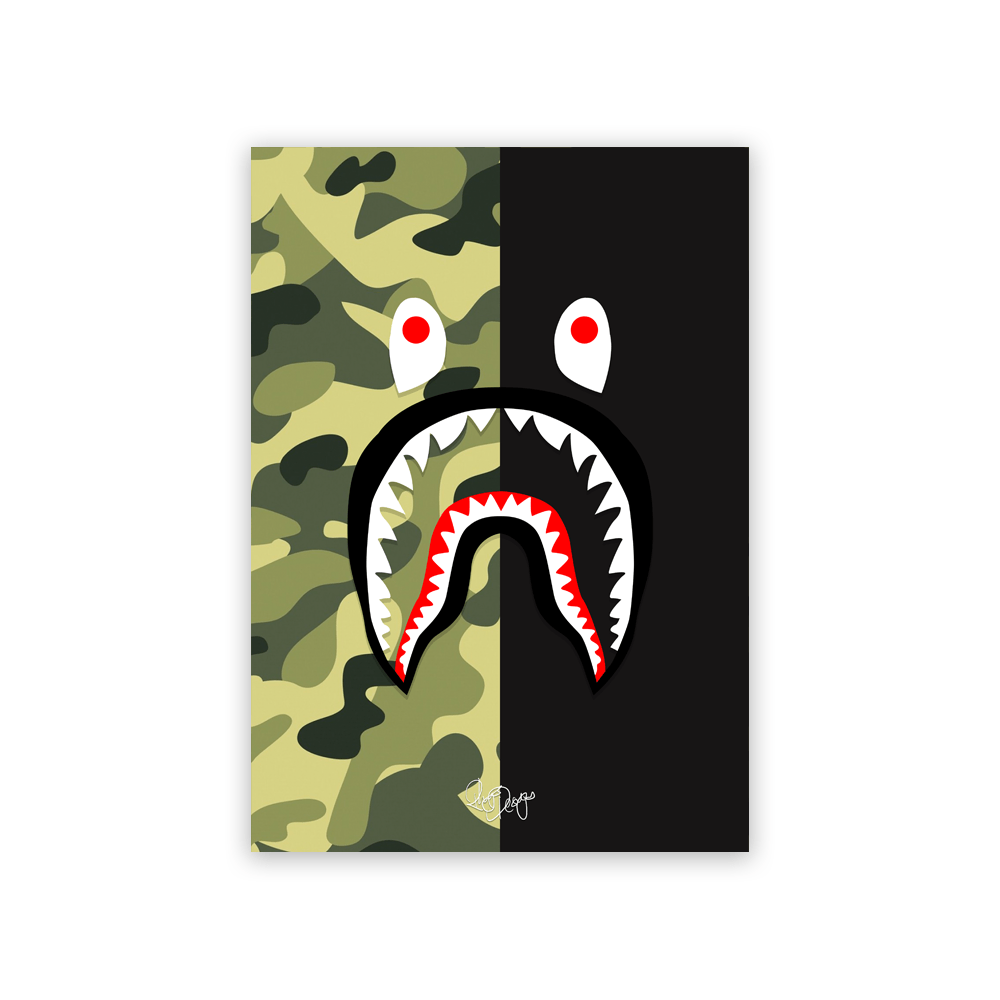 BAPE Shark camouflage verde, 1024x768 HD, Desktop