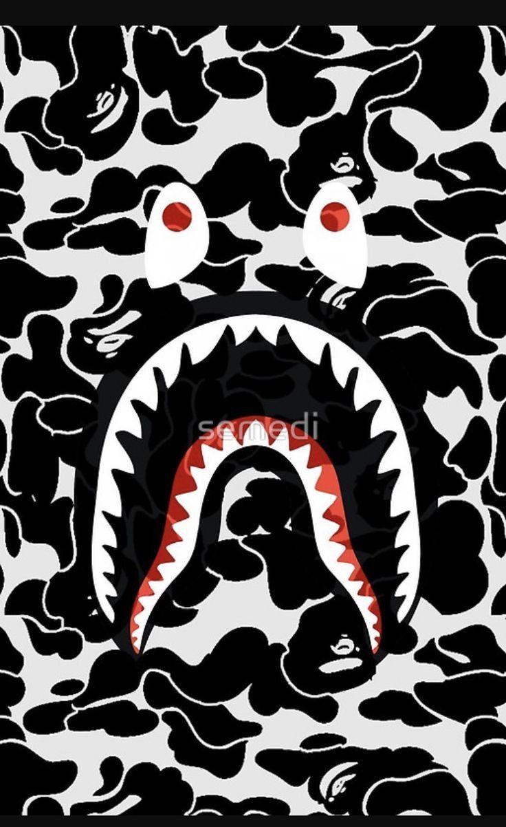 Faccia squalo BAPE camouflage, 736x1202 Verticale, Telefono