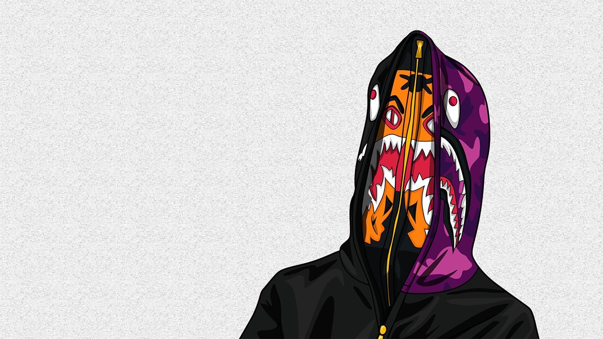 Collage camo squalo scimmia BAPE, 1366x768 720p, iMac