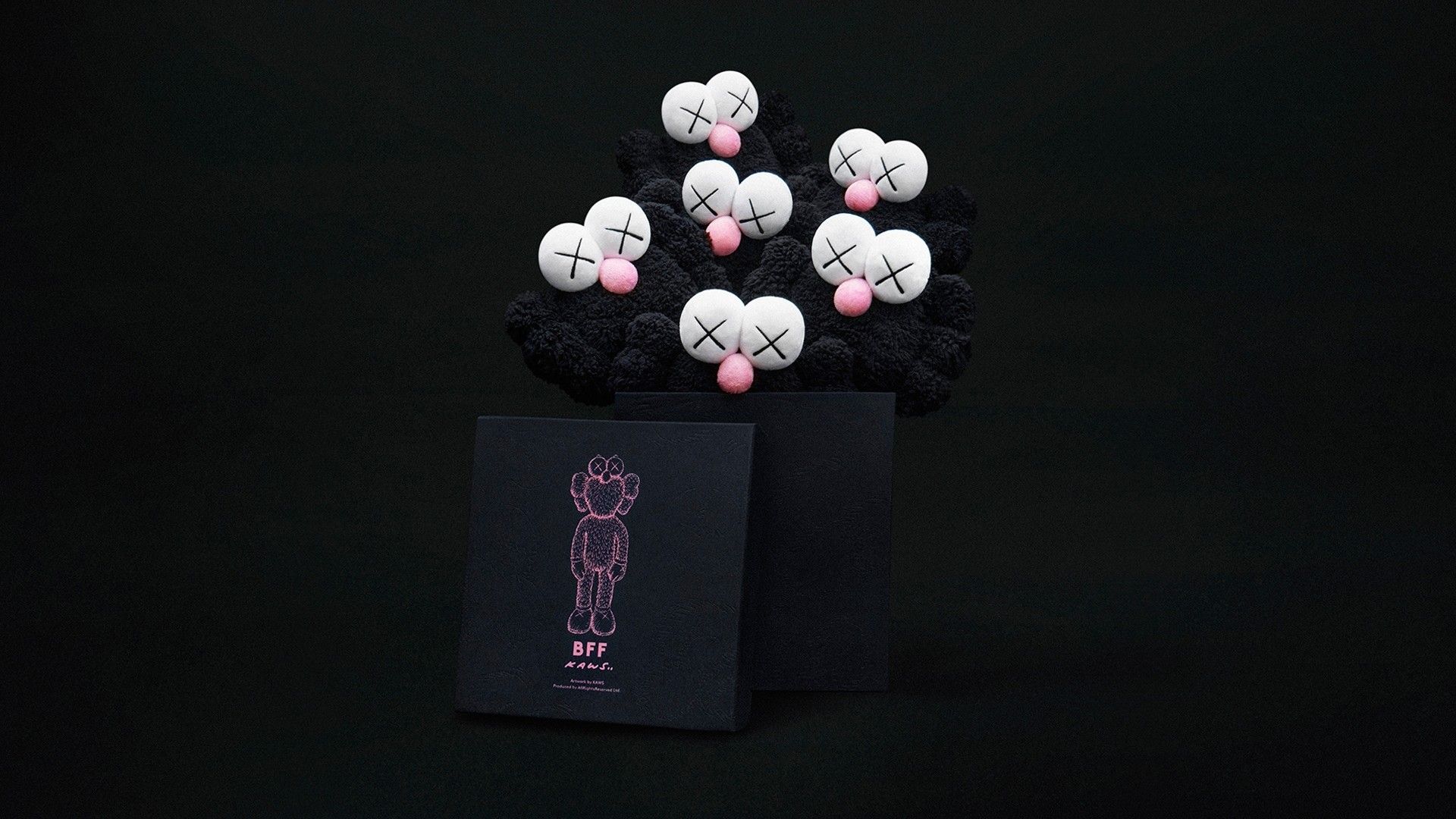Figure KAWS BFF nere sfondo scuro, 1920x1080 Full HD, Desktop
