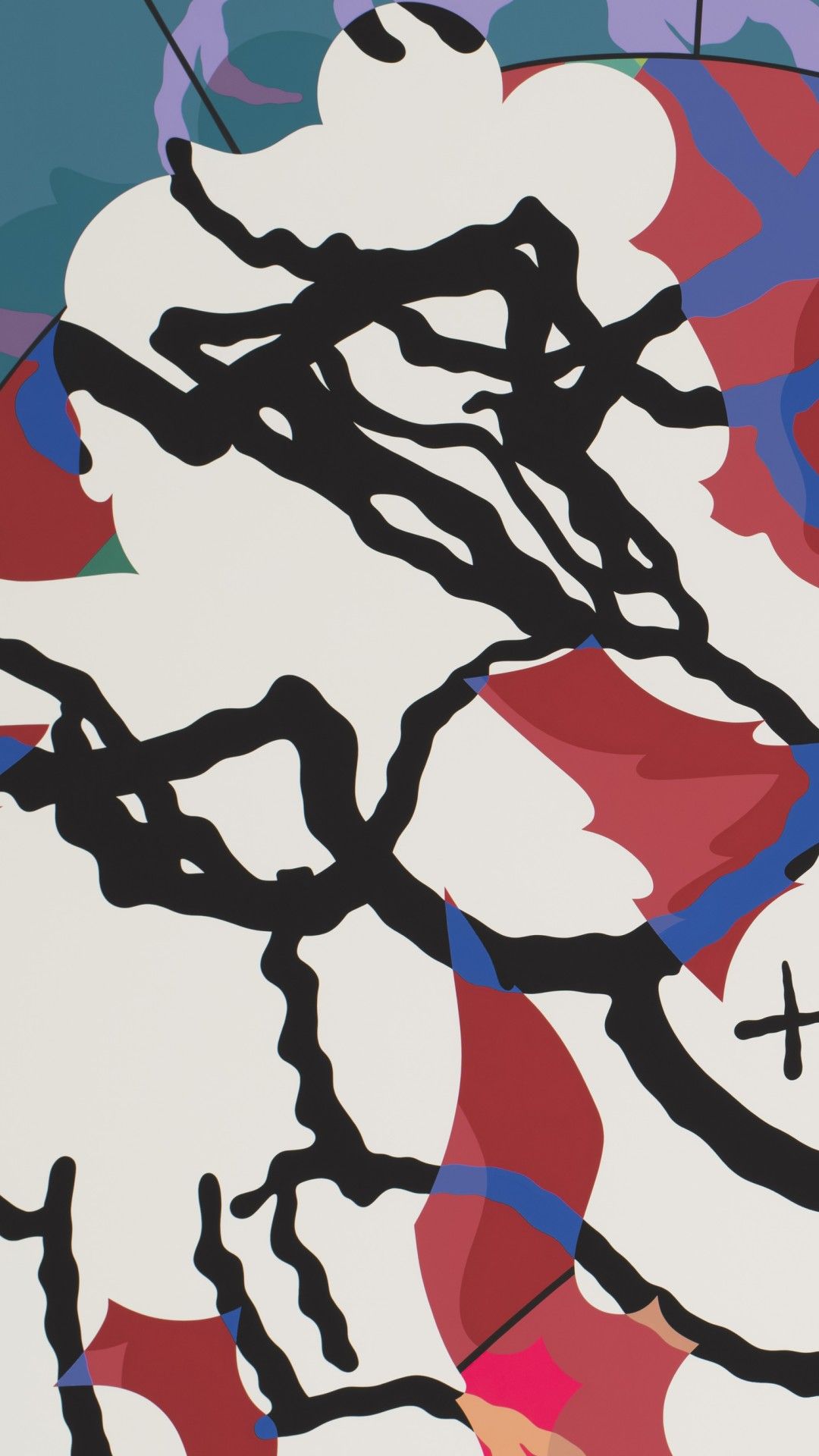 Kaws pattern astratto colorato, 1080x1920 Full HD Verticale, Samsung Galaxy