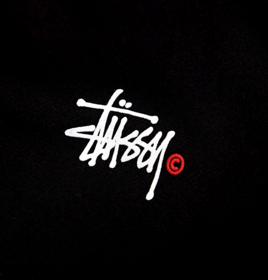 Logo Stüssy bianco sfondo nero, 910x950 Full HD Verticale, Smartphone