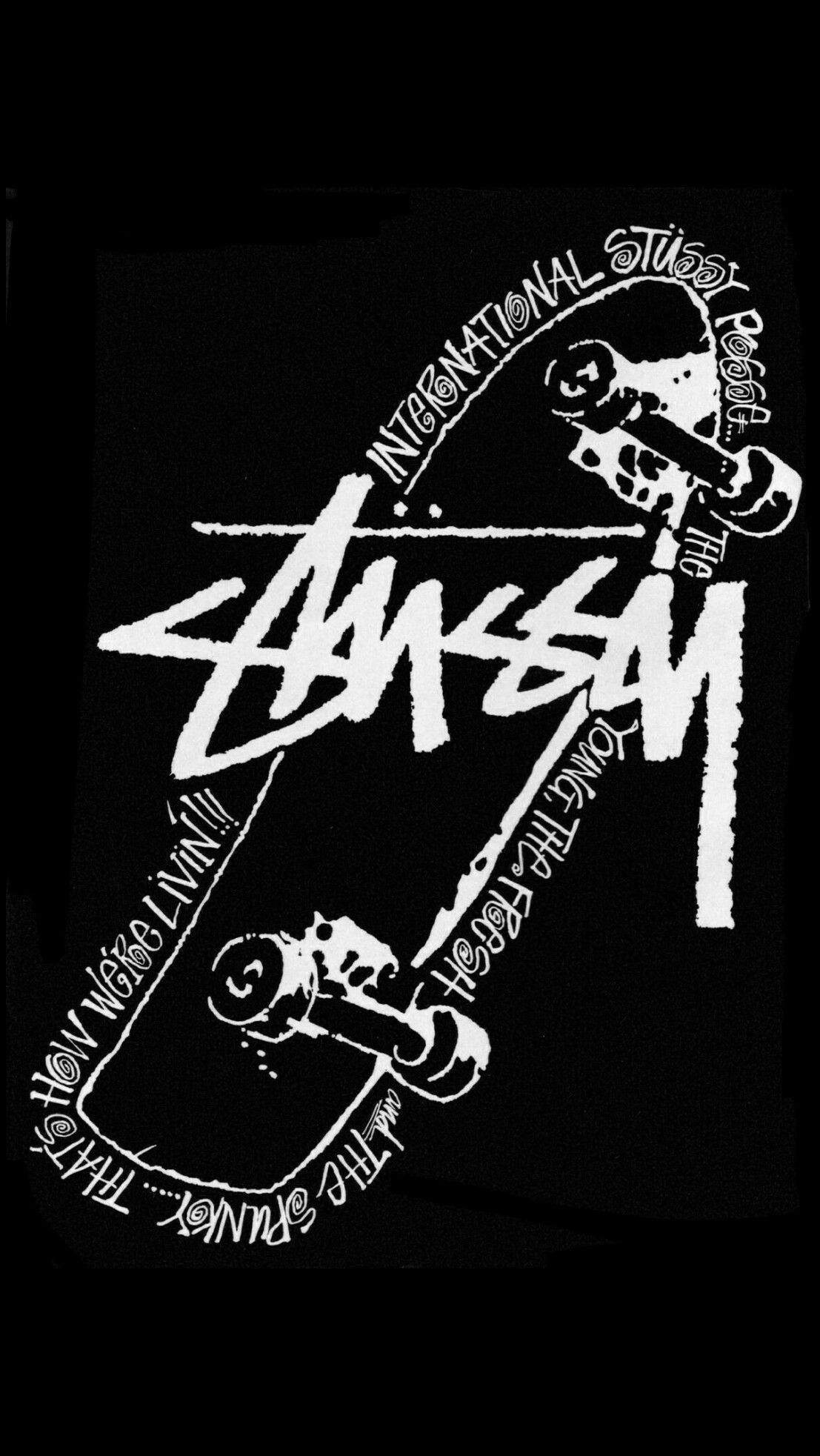 Logo Stüssy bianco nero, 1107x1965 Full HD Verticale, iPhone
