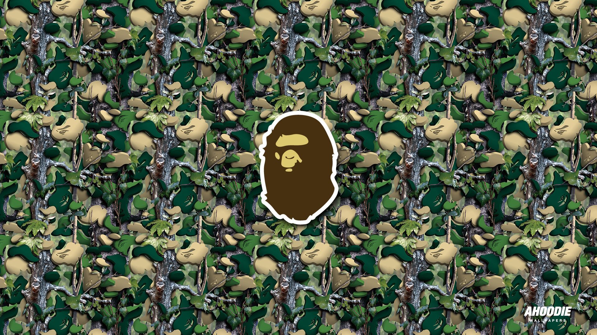 Logo BAPE testa scimmia camo, 1920x1080 1080p, Mac