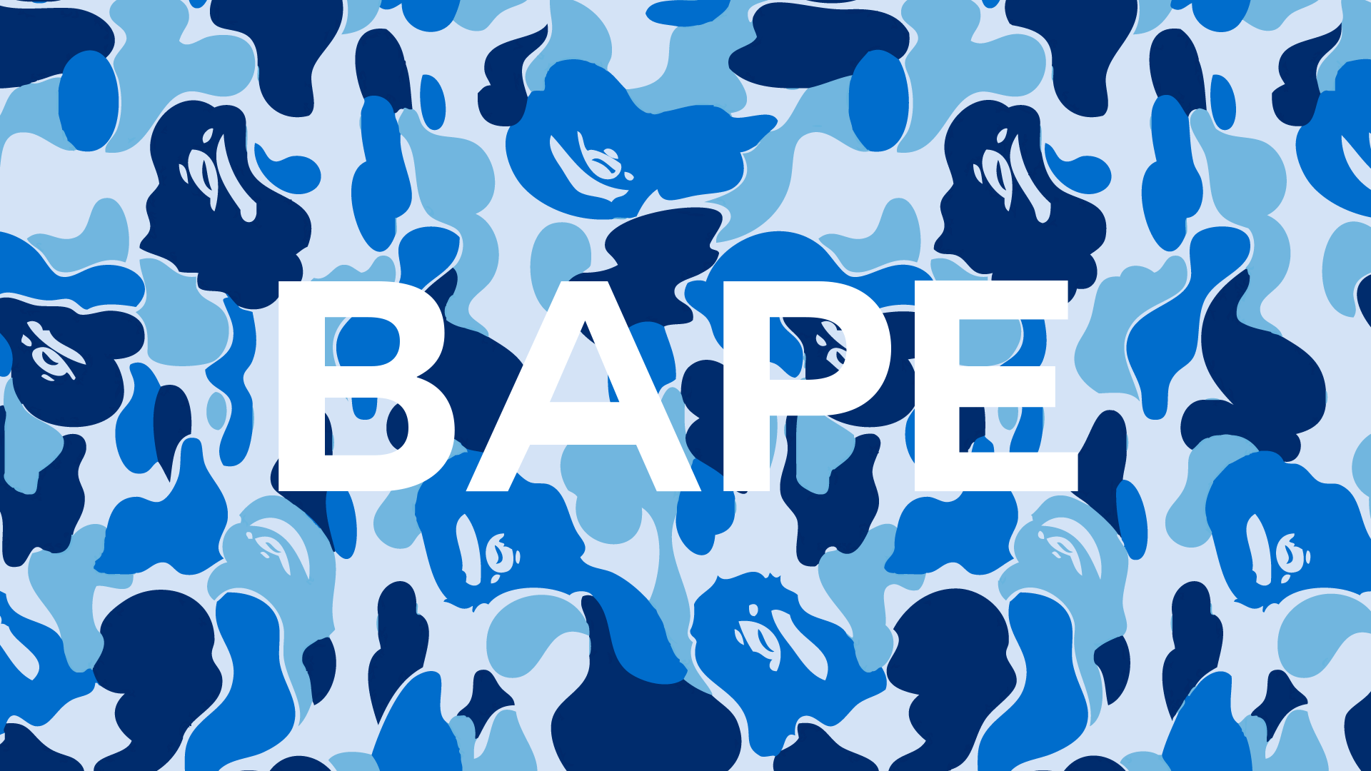 Camouflage blu Bape logo, 1920x1080 Full HD 1080p, MacBook Air