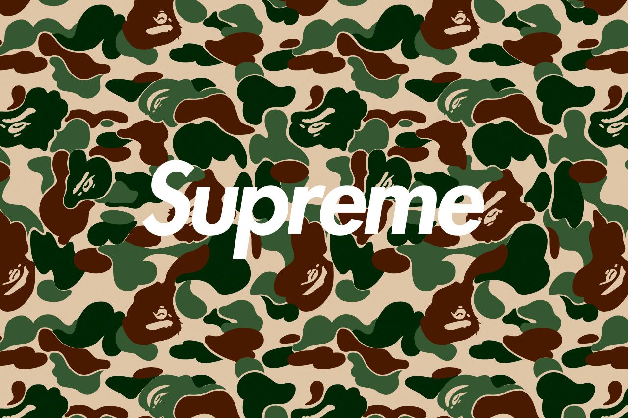 Camouflage BAPE con logo Supreme, 1280x853 720p, Mac