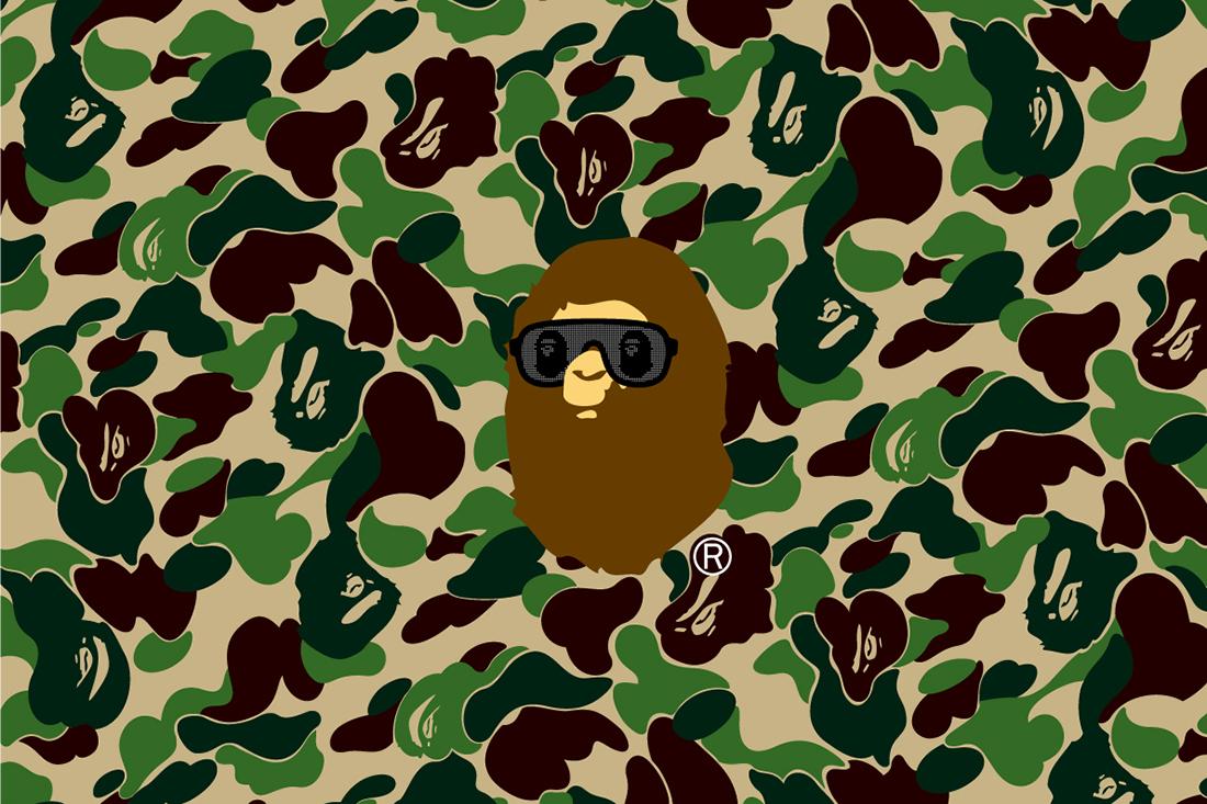 BAPE scimmia camouflage verde, 1100x733 HD, MacBook Air