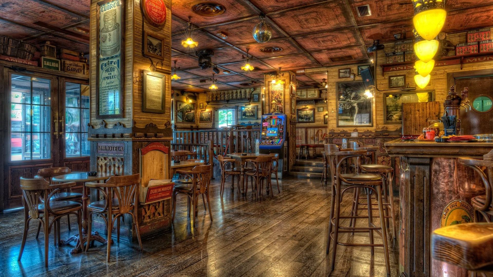Interno bar in stile western, 1920x1080 Full HD, PC Desktop