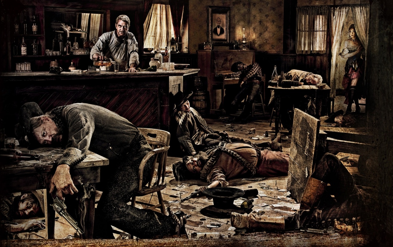 Scena bar western con corpi, 1280x804 720p, PC