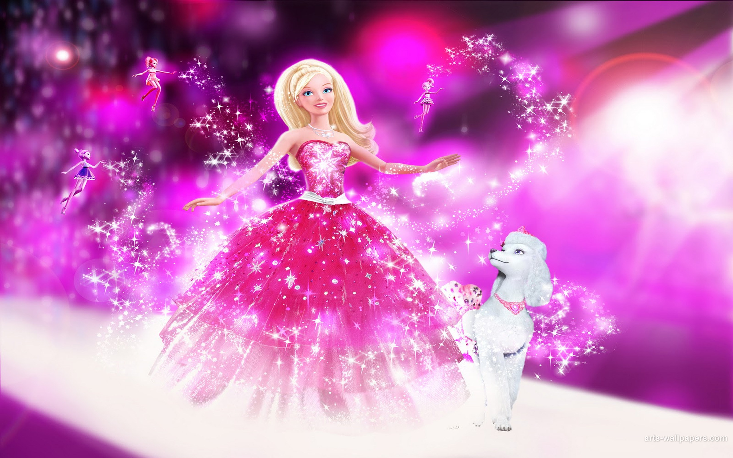 Barbie con abito rosa e cane, 2560x1600 2K, Desktop