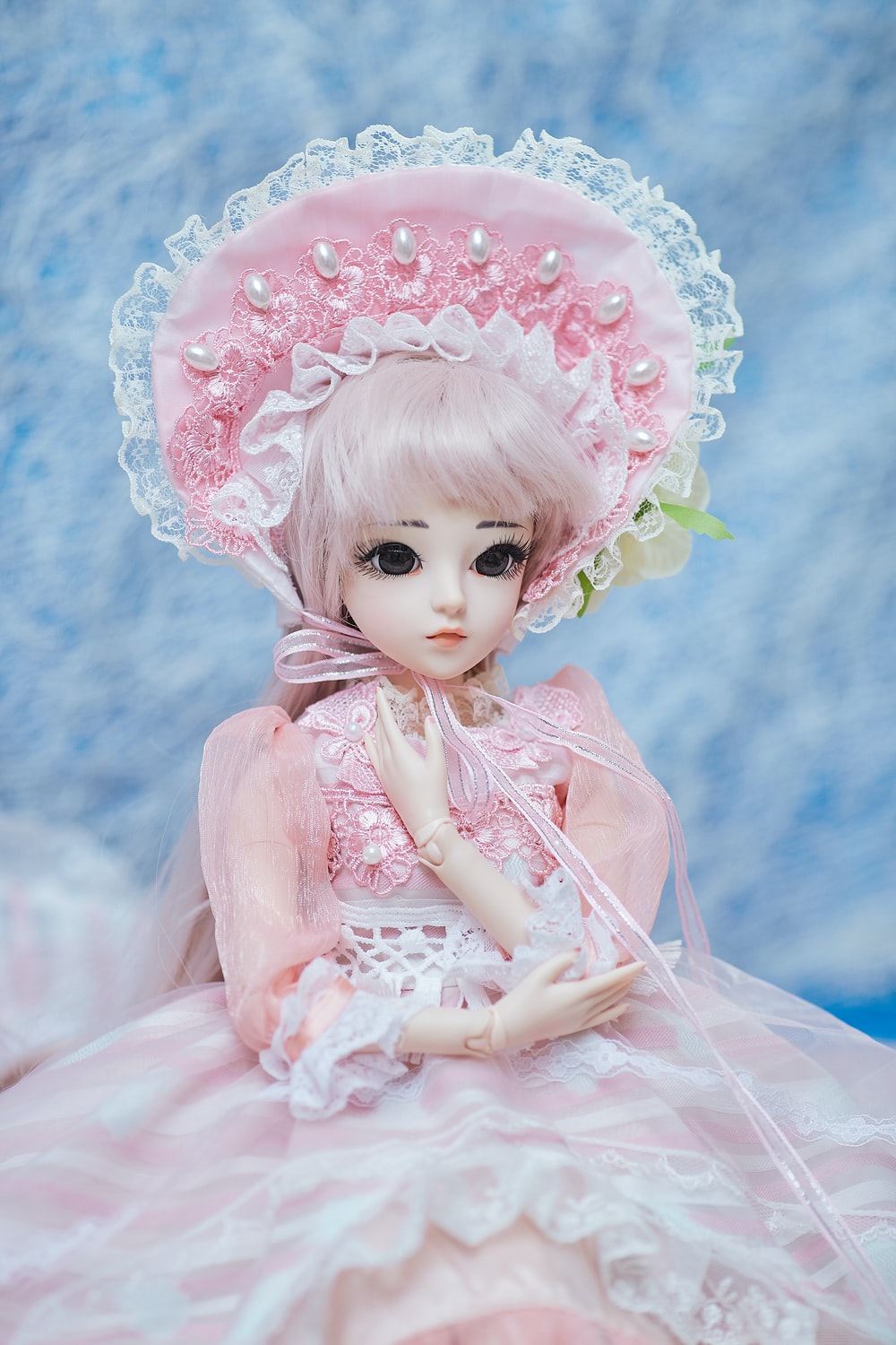 Bambola BJD rosa con cuffia, 1000x1500 Verticale, Telefono