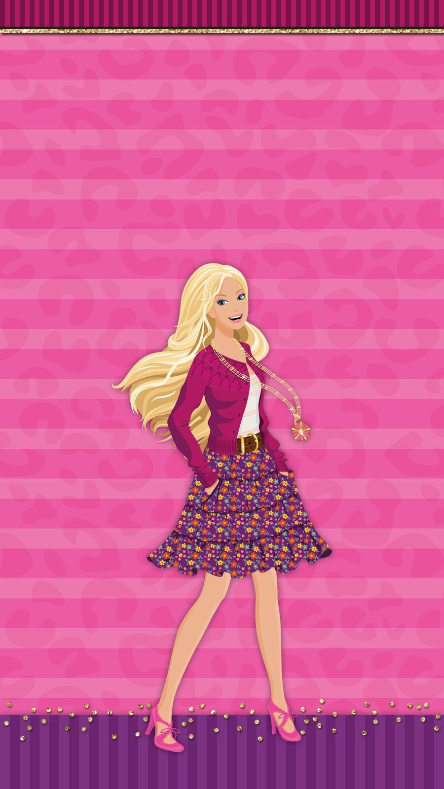 Barbie bionda sfondo rosa, 900x1600 Full HD Verticale, Smartphone